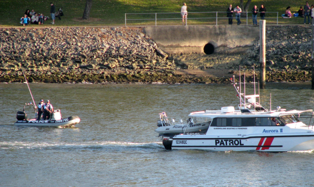 Police and Boating & Fisheries on patrol for River Fire 2008